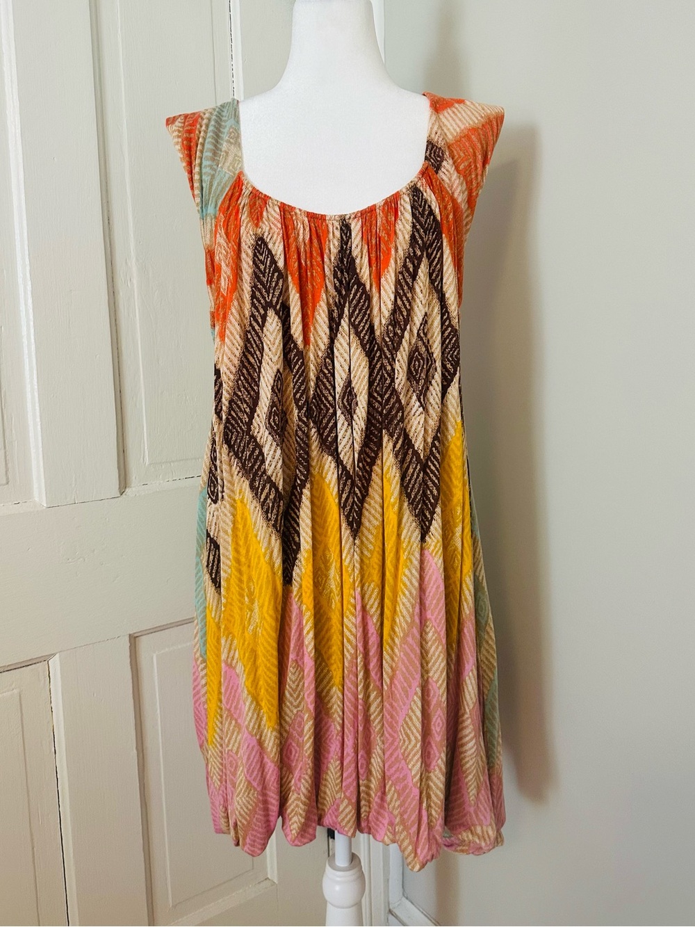 Diane Von Furstenberg DVF Print Bubble Dress XL EUC